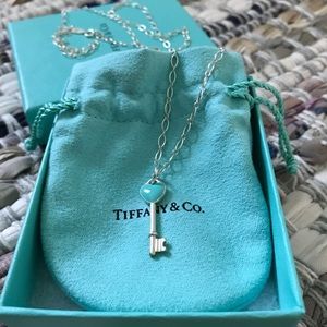 Authentic sterling Tiffany key pendant and chain